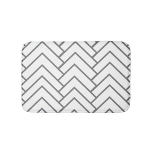 Modern diep grijs geometrisch ontwerppatroon badmat