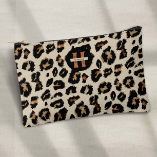 Modern dierlijk patroon, luipaardhuid, monogram etui