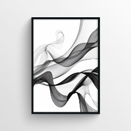 Modern digitaal Abstract in zwart-wit Poster