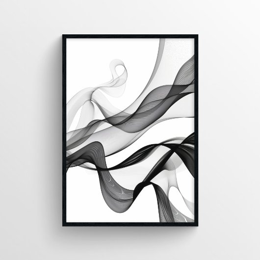 Modern digitaal Abstract in zwart-wit Poster