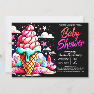 Modern Digitaal Sundae Baby shower Kaart
