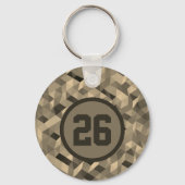 Modern Digital Camo Personalized Number Sleutelhan Sleutelhanger (Voorkant)