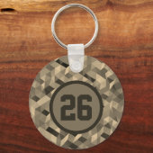 Modern Digital Camo Personalized Number Sleutelhan Sleutelhanger (Voorkant)