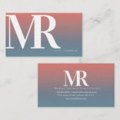 Modern dik gradiënt gradiënt oraal blauw visitekaartje (Voorkant / Achterkant)