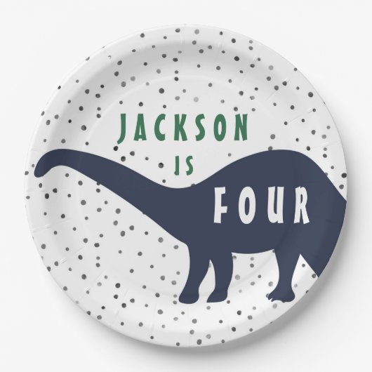 Modern Dinosaur Birthday Bord (Voorkant)