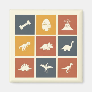 Modern Dinosaur Icon Grid Magneet