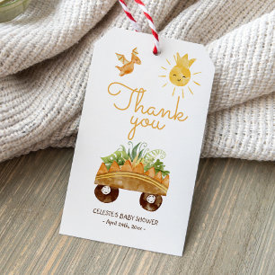 Modern Dinosaur White Baby shower dank u Cadeaulabel
