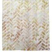 Modern Distress Gold Pattern - Herringbone Douchegordijn (Voorkant)