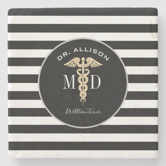 Modern Doctor MD Gray Afstuderen op maat Stenen Onderzetter (Voorkant)