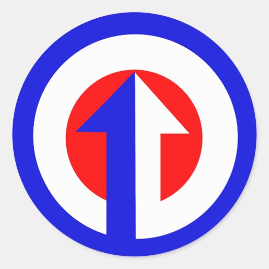 Modern doel en Pijl Ronde Sticker (Voorkant)