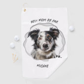 Modern Dog Best Mom Photo Golfhanddoek (Insitu)