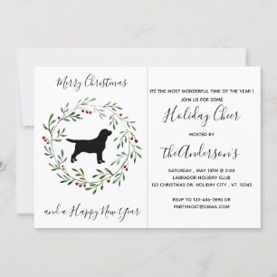Modern Dog Black Labrador Merry Kerstparty Kaart