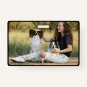 Modern  Dog ID-Label met foto Badge (Achterkant)