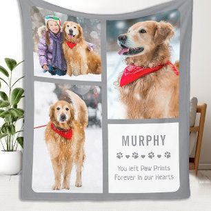 Modern Dog Memorial Photo Collage Fleece Deken