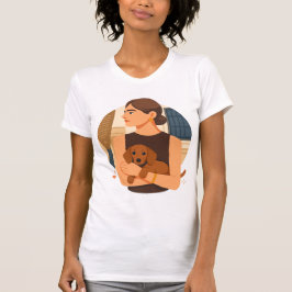 Modern Dog Mom Aesthetic With Cute Puppy T-shirt