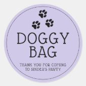 Modern Dog Paw Dank je wel Ronde Sticker (Voorkant)