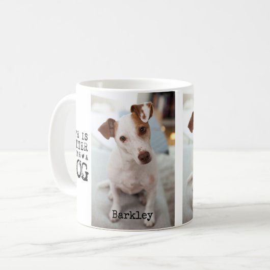 Modern Dog Pet Quote Photo Template Mug (Devant gauche)