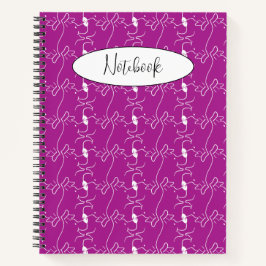 Modern Dog Profile Pattern Pink Custom Spiral Notitieboek