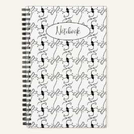Modern Dog Profile Pattern White Custom Small Notitieboek