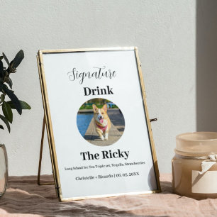 Modern Dog signature drink bruiloft Poster