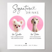 Modern Dog Signature Drinks | Wedding Sign Bar Poster (Voorkant)