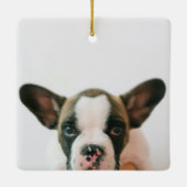 Modern Dog Two Photos | Merry Woofmas Keramisch Ornament (Achterkant)