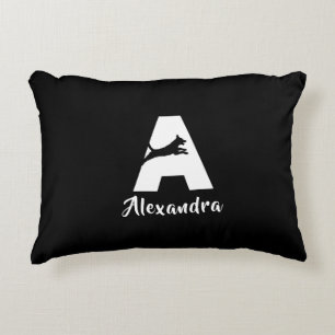 Modern Dog Typography Monogram Initiaal A Name Accent Kussen