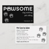 Modern Dog Walker Pet Sitter Pawsome Visitekaartje (Voorkant / Achterkant)