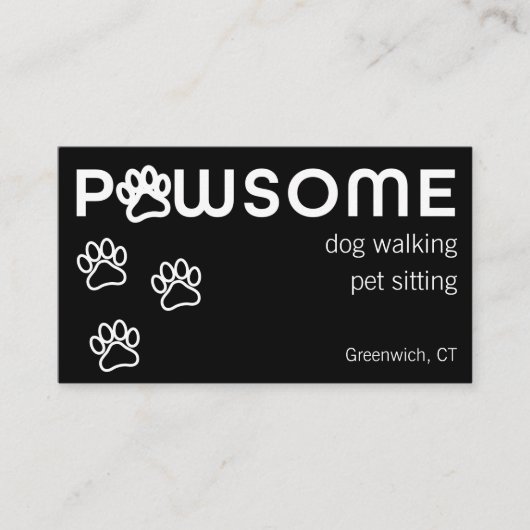 Modern Dog Walker Pet Sitter Pawsome Visitekaartje (Voorkant)