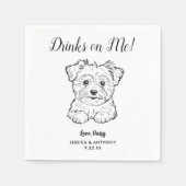 Modern Dog Wedding Cocktail Napkins  Servet (Voorkant)