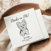 Modern Dog Wedding Cocktail Napkins Servet