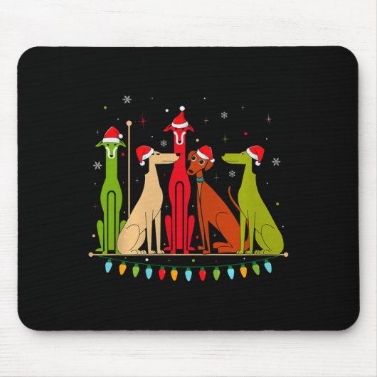 Modern Dogs 60s 70s 80s Style Funny Dogs Christmas Muismat (Voorkant)