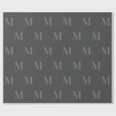 Modern donker en licht grijs minimalistisch monogr cadeaupapier (Vlak)