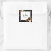 Modern donker humeurig botanisch groen vierkante sticker (Tas)