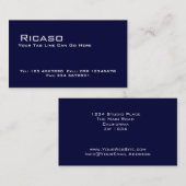 Modern Donkerblauw en wit Visitekaartje (Voorkant / Achterkant)