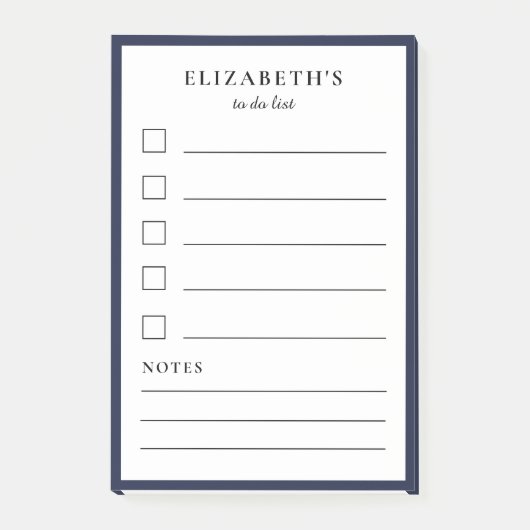 Modern donkerblauw om lijst uit te voeren post-it® notes (Voorkant)