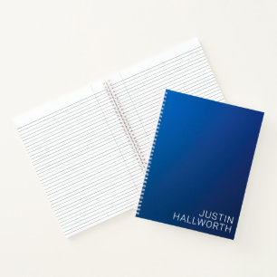 Modern donkerblauw verloop & minimale bewerkbare t notitieboek