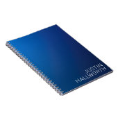 Modern donkerblauw verloop & minimale bewerkbare t notitieboek (Rechterzijde)