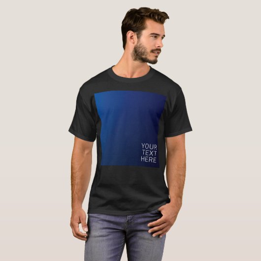 Modern donkerblauw verloop & minimale bewerkbare t t-shirt (Voorkant volledig)