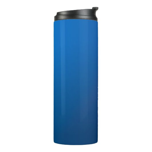 Modern donkerblauw verloop & minimale bewerkbare t thermosbeker (Gedraaid links)