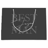 Modern Donkergrijs Best Man Voorstel Gift Bag Groot Cadeauzakje (Voorkant)