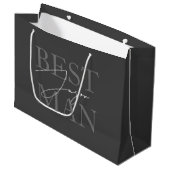 Modern Donkergrijs Best Man Voorstel Gift Bag Groot Cadeauzakje (Voorkant Gekanteld)