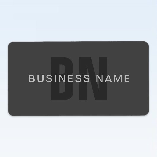 Modern donkergrijs Bewerkbare Monogram Design Sjab Etiket