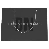 Modern donkergrijs Bewerkbare Monogram Design Sjab Groot Cadeauzakje (Voorkant)