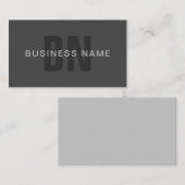 Modern donkergrijs Bewerkbare Monogram Design Sjab Informatiekaartje (Voorkant / Achterkant)