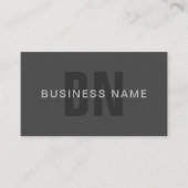 Modern donkergrijs Bewerkbare Monogram Design Sjab Informatiekaartje (Voorkant)