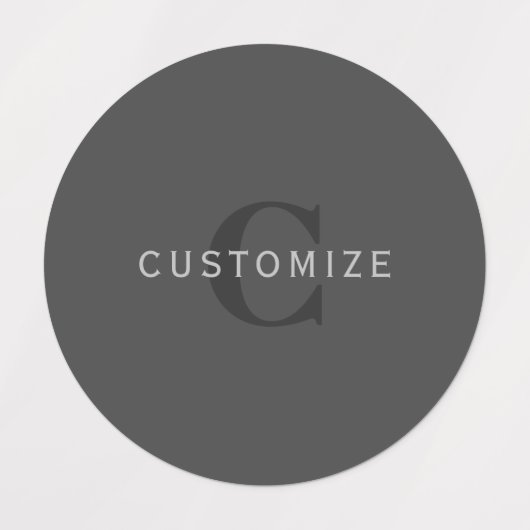 Modern donkergrijs Bewerkbare Monogram Design Sjab Labels (Design 2)