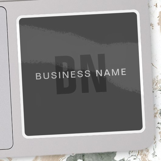 Modern donkergrijs Bewerkbare Monogram Design Sjab Sticker