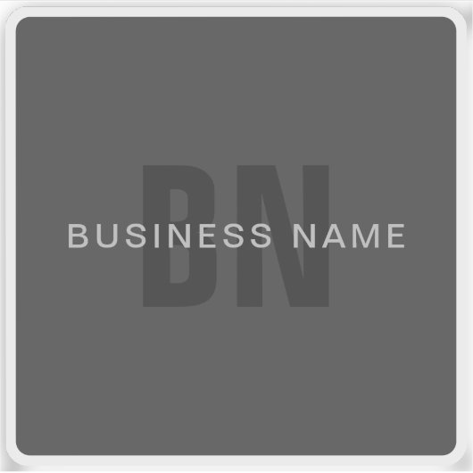 Modern donkergrijs Bewerkbare Monogram Design Sjab Sticker (Voorkant)