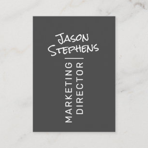 Modern Donkergrijs Eenvoudige Hand Lettered Minima Visitekaartje